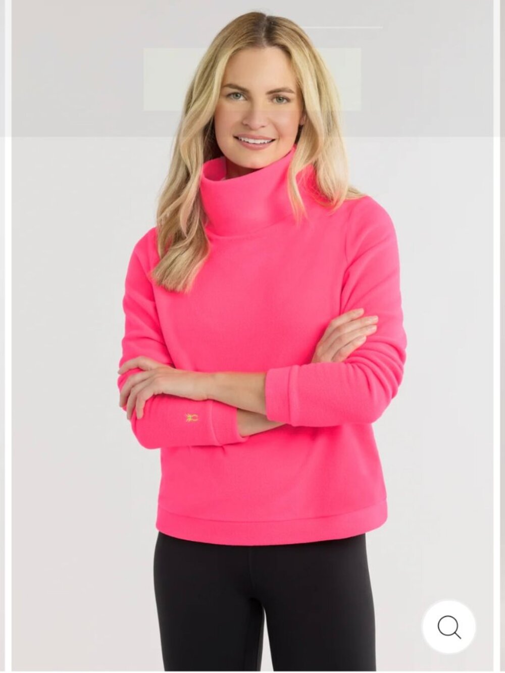 Dudley Stephens Bright Pink Funnel Neck Pullover Sweatshirt Women’s M